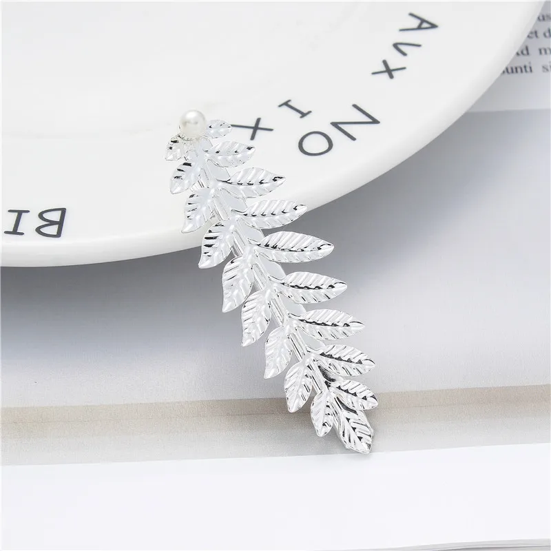 FJ002 Cheap Wholesale Creative New Pearl Crystal Duck Bill Clip Hairpin Leaf Hair Accessories Bobby Pin