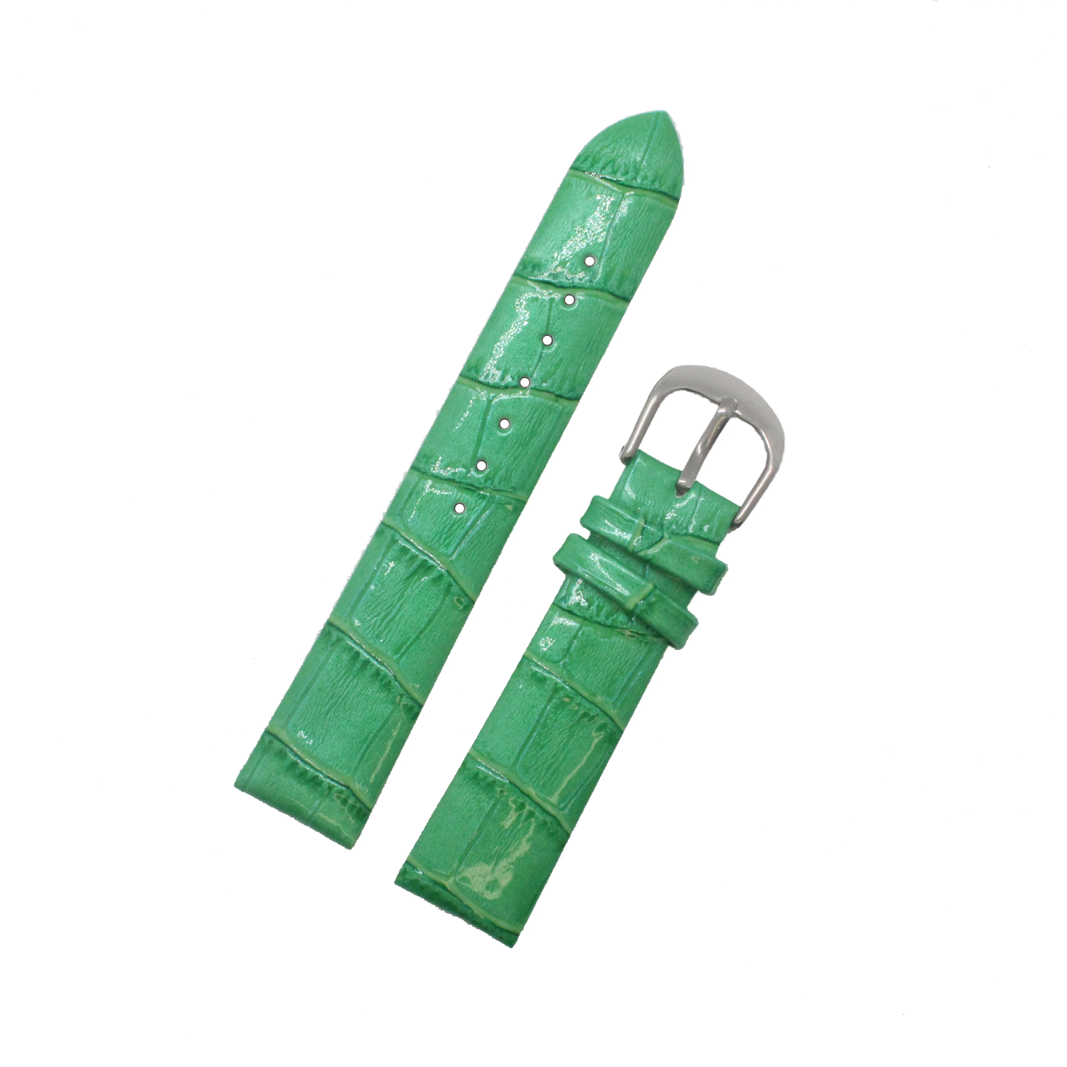 popular green colourful pearl light bamboo genuine leather watch strap band factory direct
