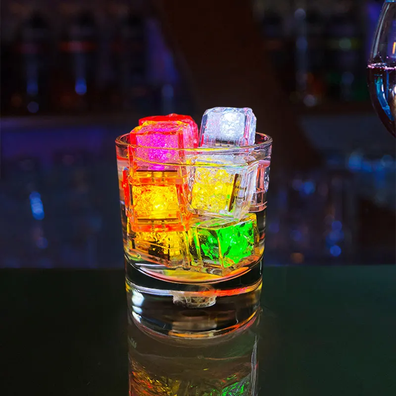 Multi color changing Water Activated waterproof led glowing ice Cubes party Holiday Light up Flashing LED Ice Cubes for Drinks