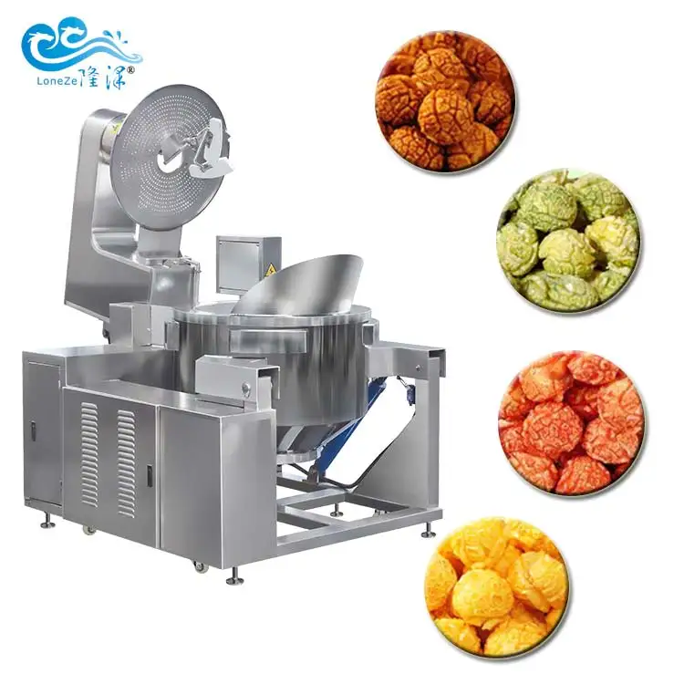 Hot sale auto popcorn maker machine price gas fired popcorn making machine with mixer with CE certificate