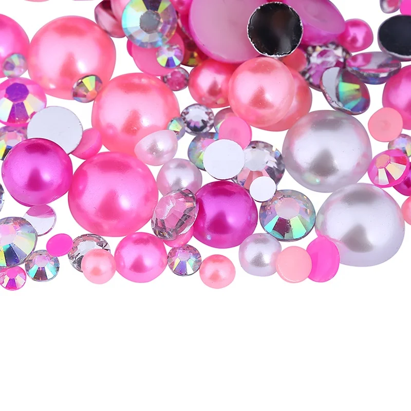 New Product flat back pearls and rhinestones mix loose Pearl Jelly Rhinestones for DIY Shoes Decoration