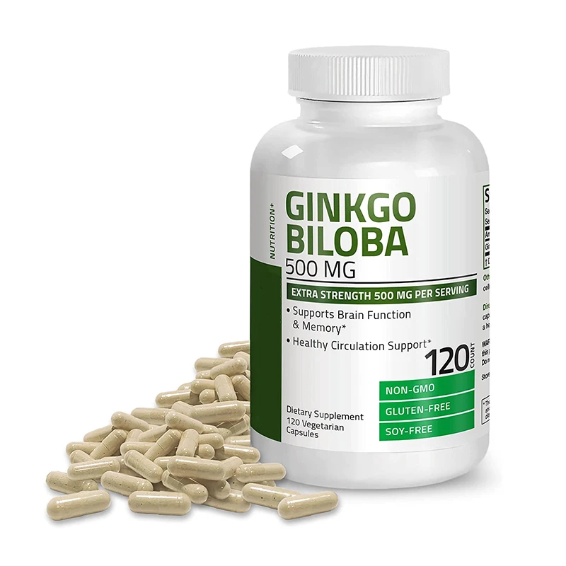 Ginkgo Biloba Capsules 500 mg Extra Strength 500 mg per Serving Supports Brain Function & Memory Support for men and women