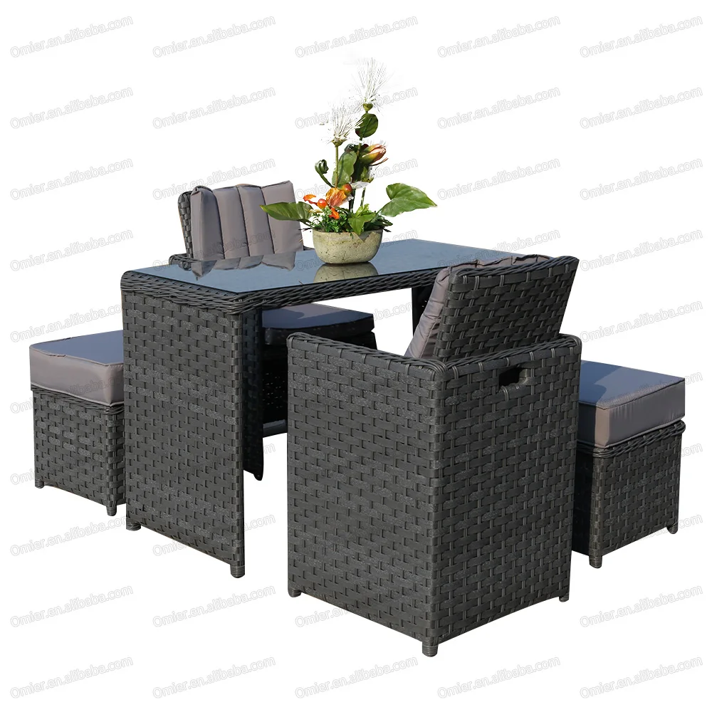 
Waterproof Material For Hotel OEM Wholesale Complete Outdoor Garden Dining Conversation Set Rattan Patio Furniture 