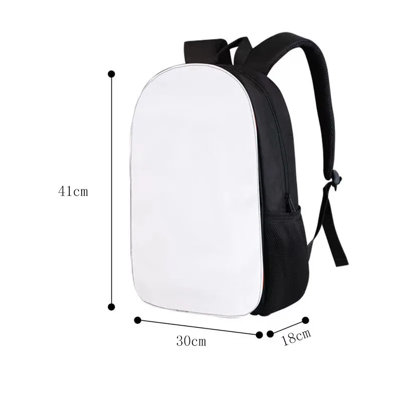 sublimation Semi-finished Front  cartoon Removable Detachable part 3D custom design blank school bag backpack