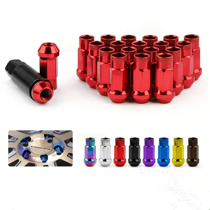 Factory Supply Universal Racing Rim Colored Locking Nut Removal Kit M12 X 1.5 Steel Chrome Rays Wheel Lug Nuts (1600512830801)