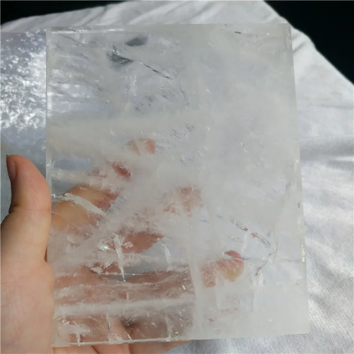 hand carved natural rock clear quartz crystal slice standard size crystal plate for sale