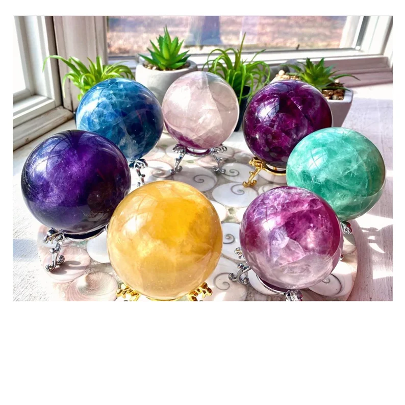 Wholesale Various natural large crystal spheres pink crystal sphere agate crystal spheres for gift