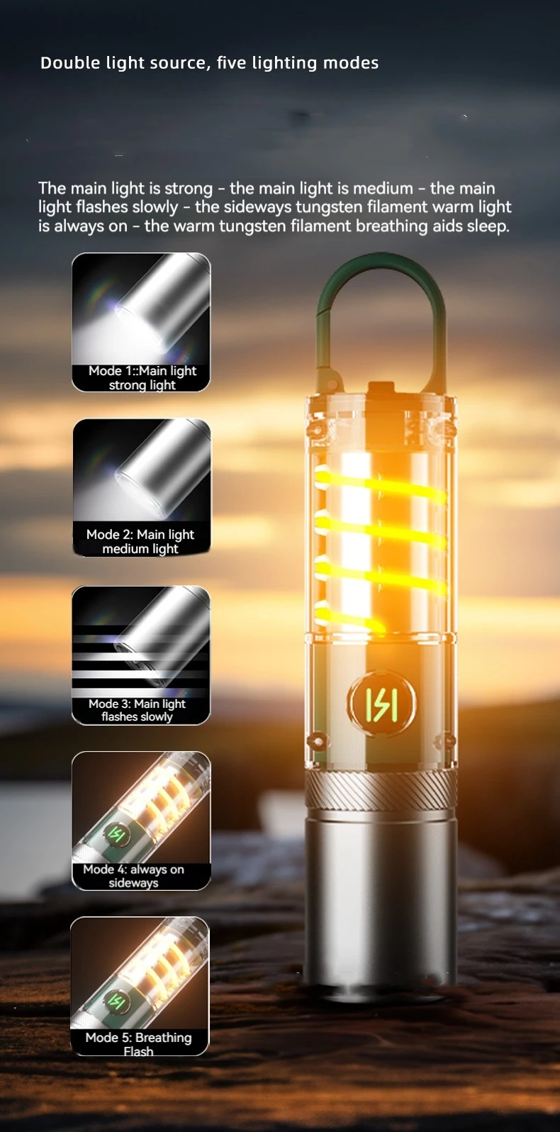 Portable Powerful LED Waterproof Torch Light Zoom Tactical Flashlight Led Flashlight With Hook