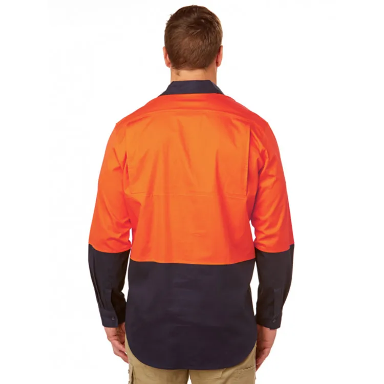 Quality workwear Australia country work cotton half button shirts long sleeve shirts with pockets