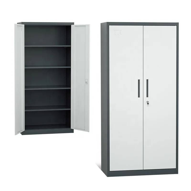 2 Door Steel Filing Cabinet Office Metal Cupboard Iron Office Metal Storage Cabinet Steel Office Cabinet with 4 shelves