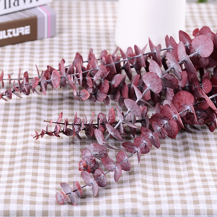 Preserved Fresh Eucalyptus Branches Dried Artificial Eucalyptus Stems for Wedding Home Decor