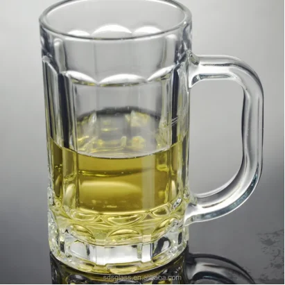 Strong bottom Tall  Large draft  Beer Mugs Glass widen  mouth Cappuccino  Coffee  Tea Cups With Handle