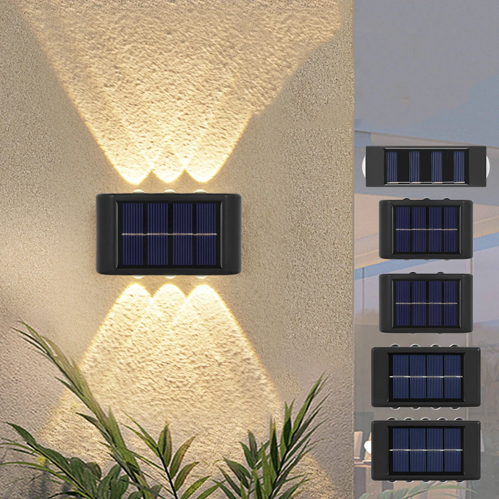 Wholesale Courtyard Decorative Waterproof 2LED Solar Wall Lamp Up and Down Solar Wall Lights Outdoor