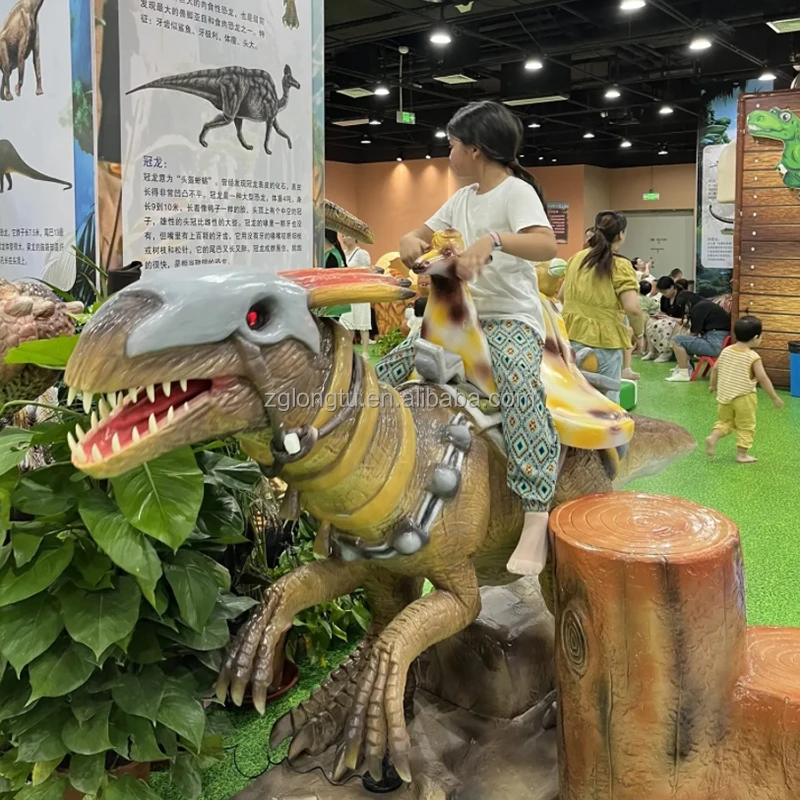 Amusement Coin Operated Mechanical Animatronic Dinosaur Kiddie Ride T-rex For Kids