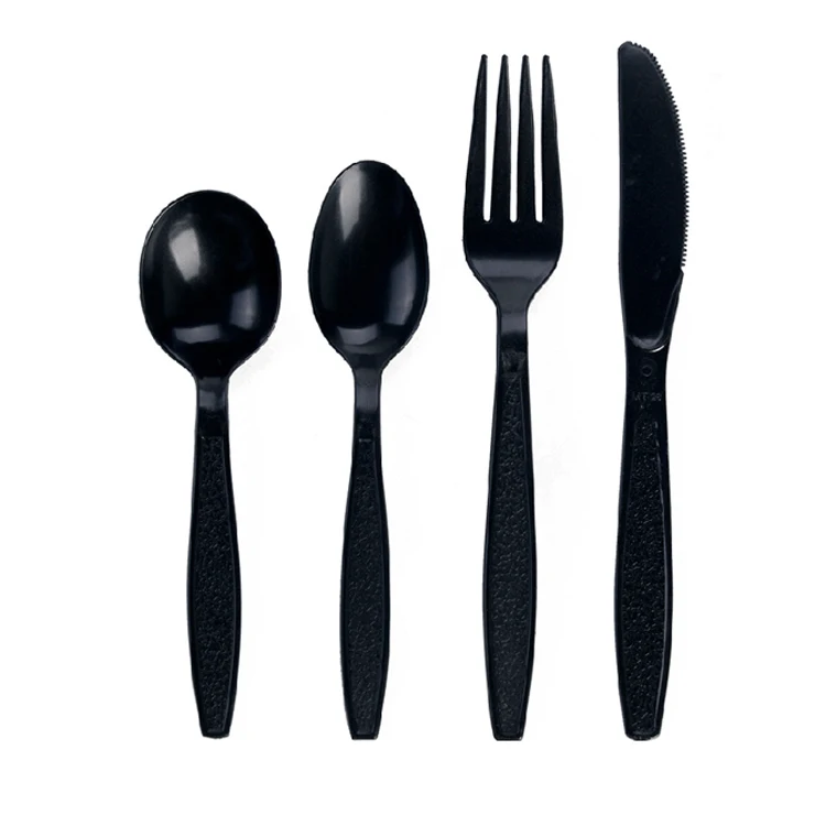 Medium weight PS Knife, spoons, fork, tea spoon 4 kits plastic cutlery set
