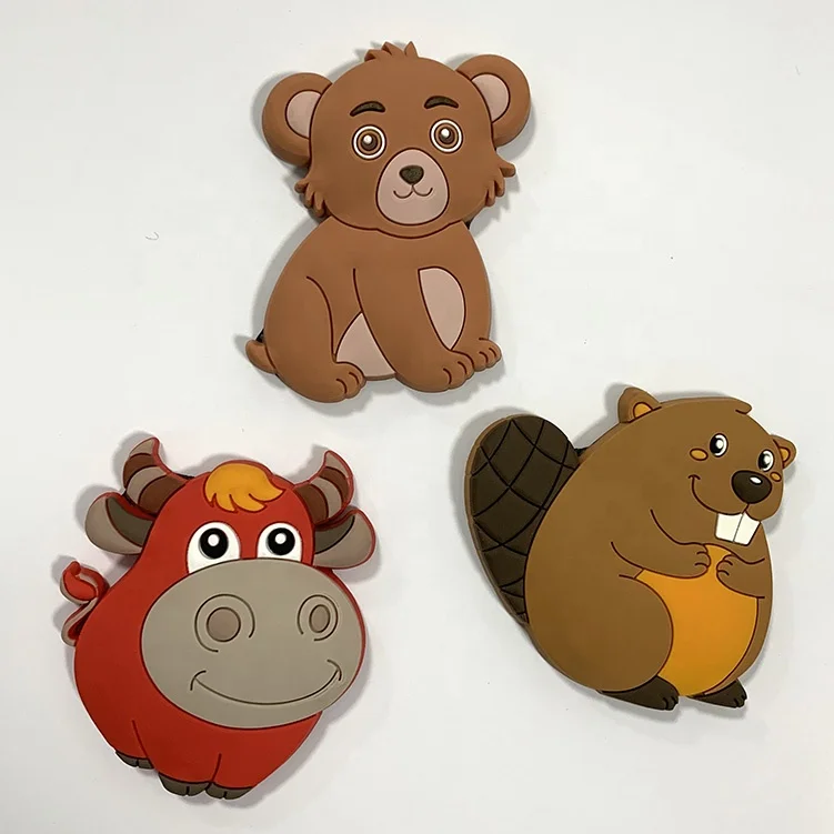 24 year China Factory 2D squirrel bear animals magnet souvenir 2d soft pvc fridge magnetic