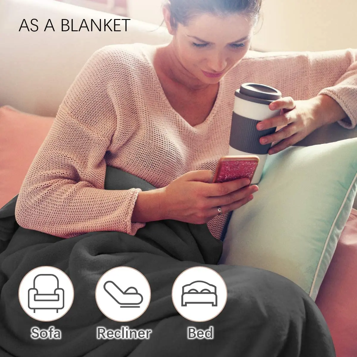  Портативное электрическое одеяло с подогревом перезаряжаемая литиевая батарея USB-портом водонепроницаемые флисовые дорожные одеяла