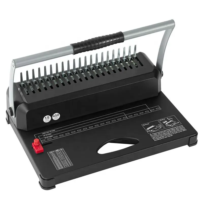 Factory Direct Sale 350 Sheets A4 Manual Binding Machine 21-Hole Plastic Comb Wire Binding Equipment