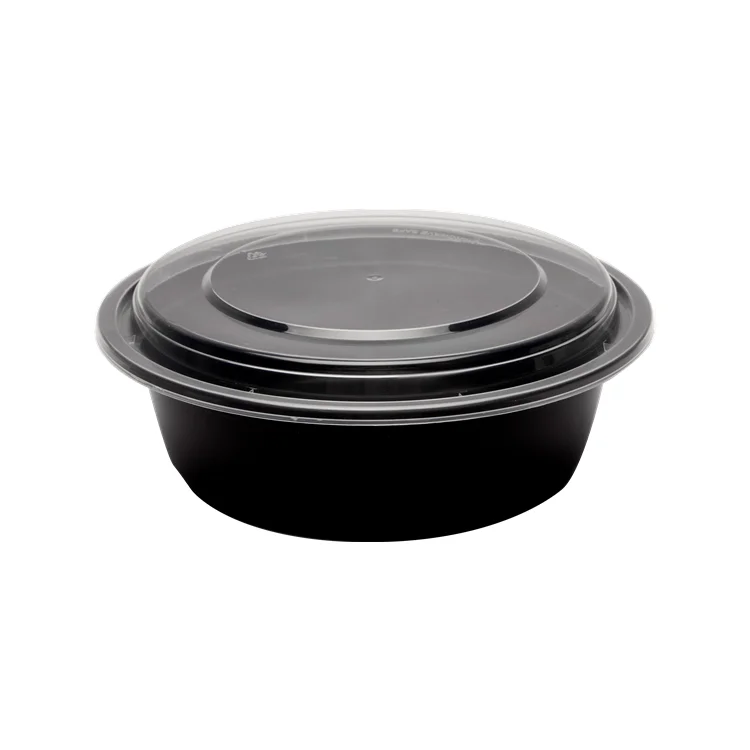 wholesale16oz 24oz 32oz black round pp plastic meal prep Bowls for salad vegan