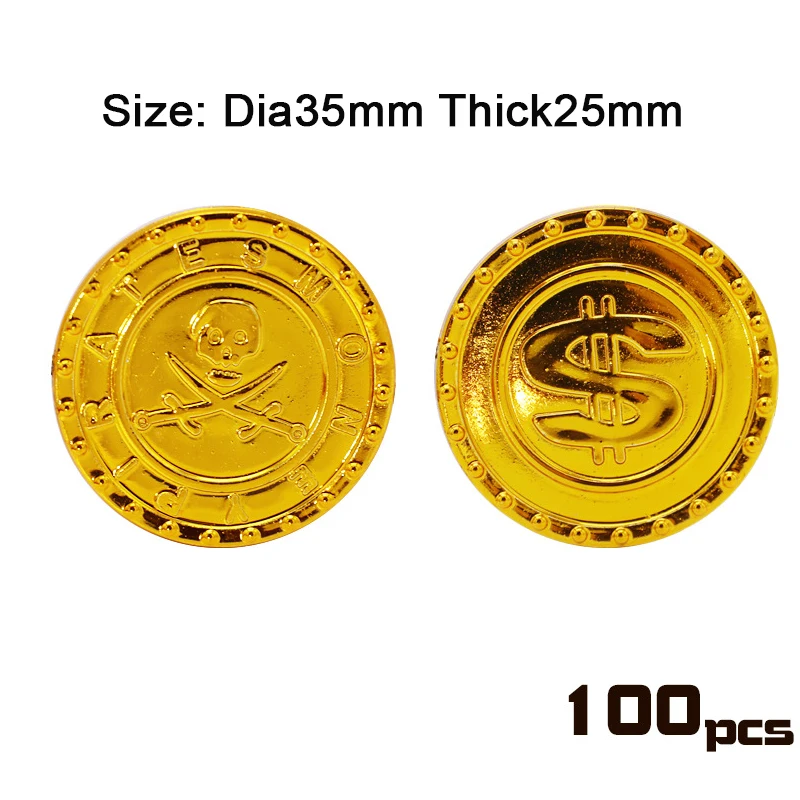 hotsale plastic pirate game gold silver coins