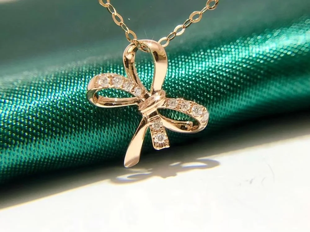 PUSHI jewelry fashion babygirl necklaces butterfly diamond necklace 18k gold butterfly charm pendant necklace women