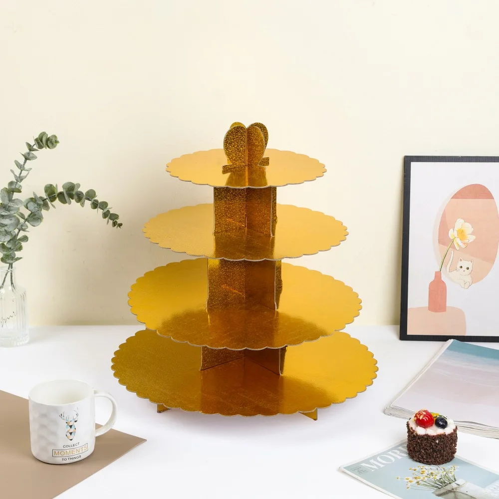 TS hot sale  5 tier dessert cake paper stand for themed birthday wedding party decoration dessert cake display play stand