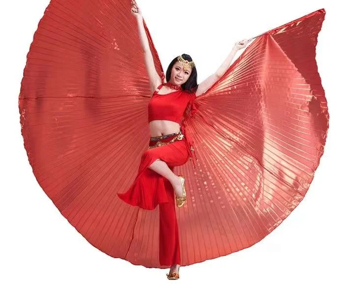 Belly Dance Isis Wings with Sticks for Adult Women Belly Dance Costume Angel Wings for Halloween Carnival Performance
