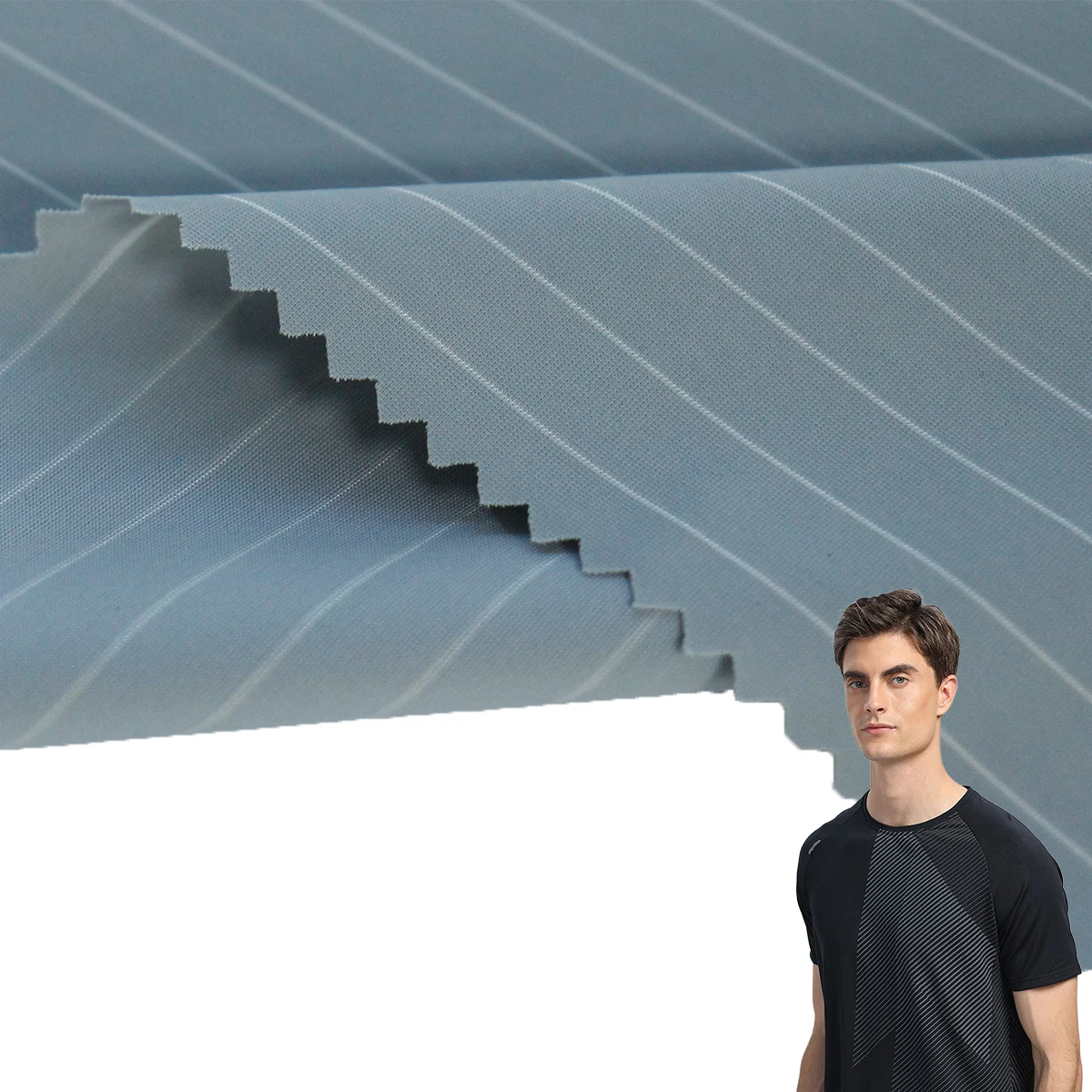 Wholesale Nylon Polyester Spandex Breathable Quick-dry Plain Interlock Tricot Streak Sportswear Fabric For Shirt Pants