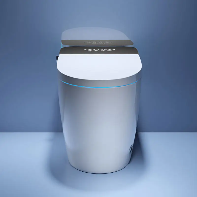 Automatic flip cover foot sensor flushing electric one piece ceramic intelligent smart toilet with remote control