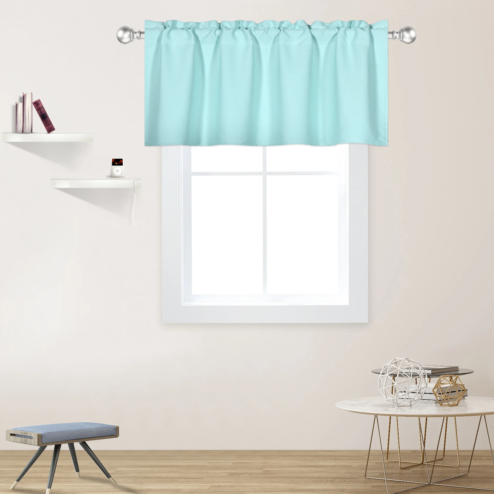 42x18 дюймов Aqua Blue плотные подзор полиэстер стержень карман стиль 1 шт./упак.