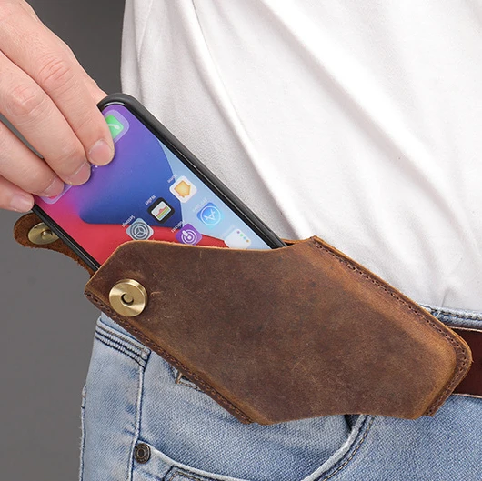Vintage Men Leather Phone Case Belt Clip Holster Pouch Case genuine leather cell phone holster