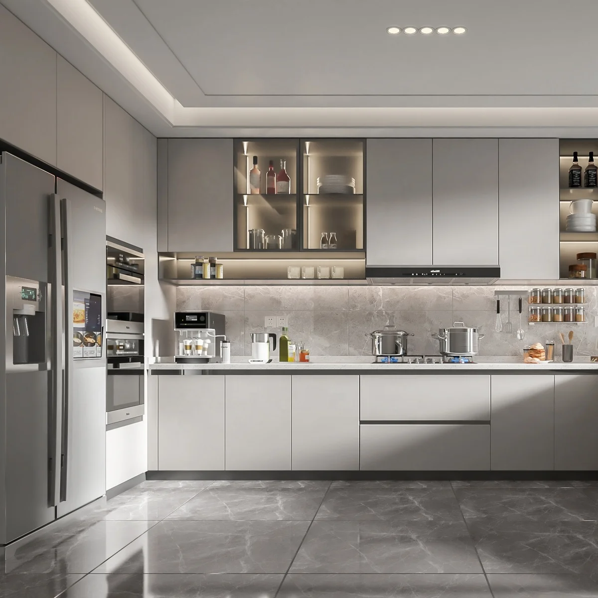 Luxury Kitchen Furniture  White Kitchen Cabinet From China
