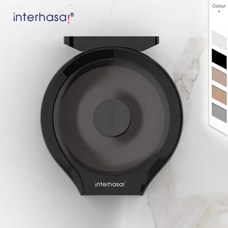 Wholesale 2022 new Public toilet jumbo large roll tissue paper dispenser holder black wall mounted bathroom with phone shelf