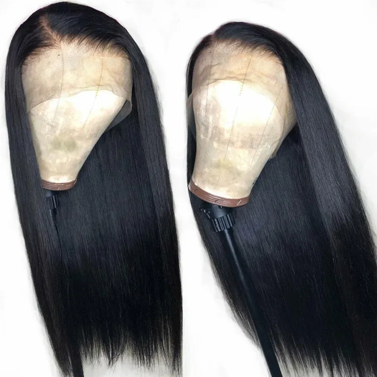 
Remy Pre Plucked 13x4 Inches Invisible Fake Scalp Swiss Lace Wig 150 Density Straight Bleached Knots Transparent Bald Cap Wig 