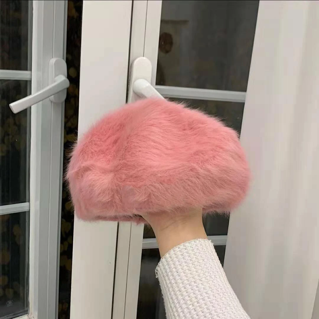 Factory Winter Beret Hat Elegant Unisex Wool Knitted Cap for Outdoor Retro Party French Artist Painting Style by Ladies