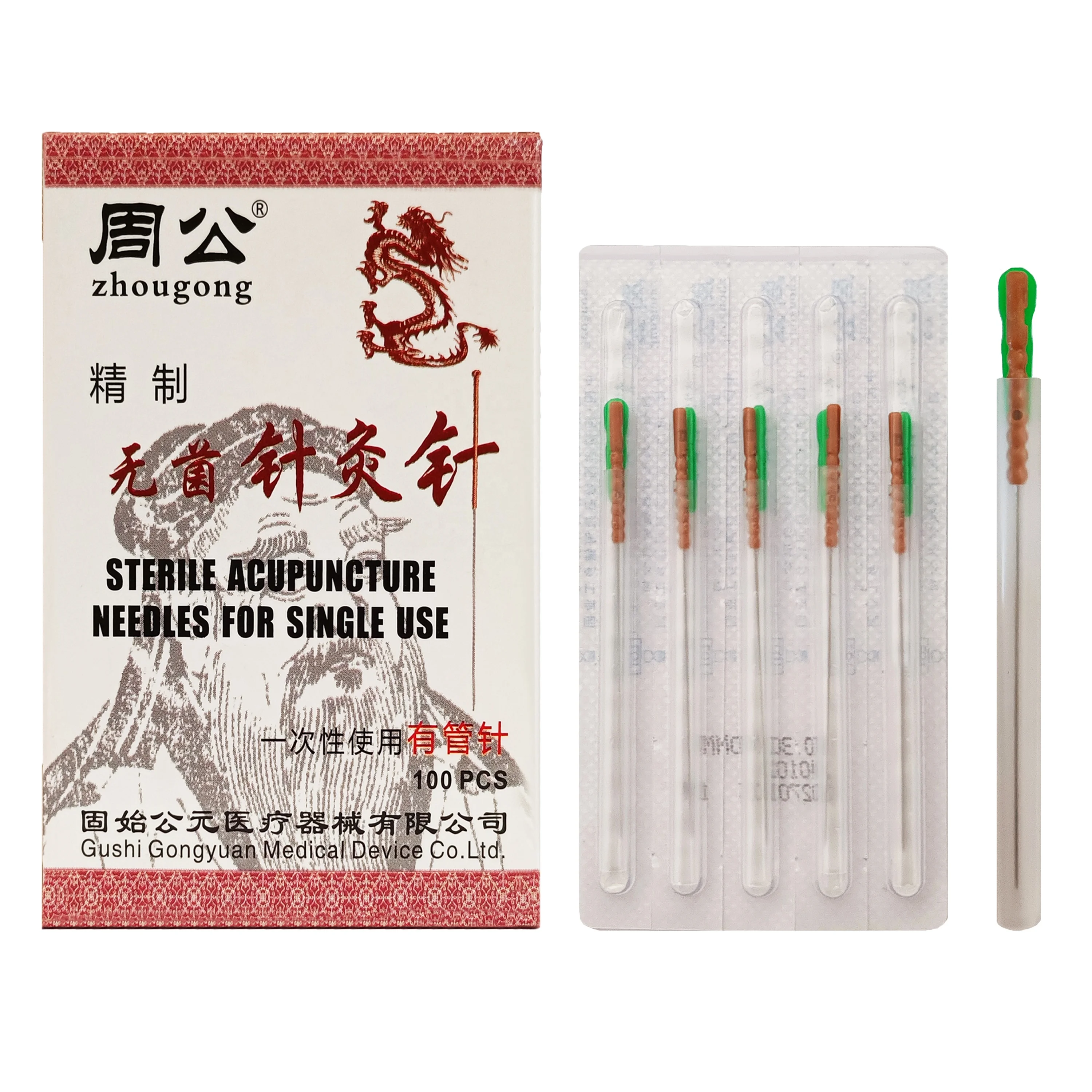 Acupuncture Needles with Tube Plastic Handle 100 pcs Dry Needling  Disposable Sterile