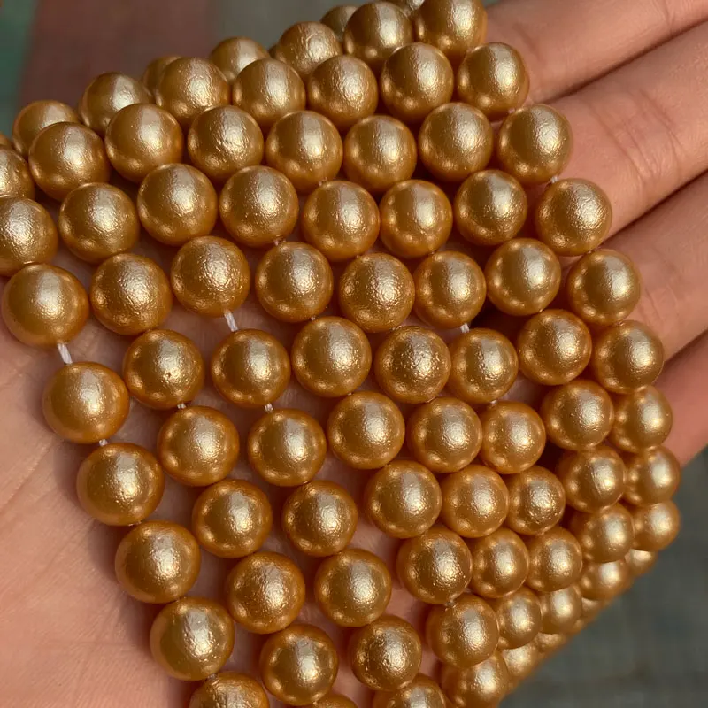 Wholesale Natural Round Matte White Sea Shell Beads for Jewelry Making Bead