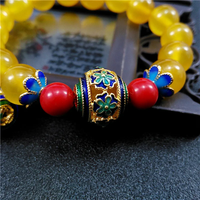 DIY handmade floret beads with copper enamel beads bracelet bracelet string accessories accessories