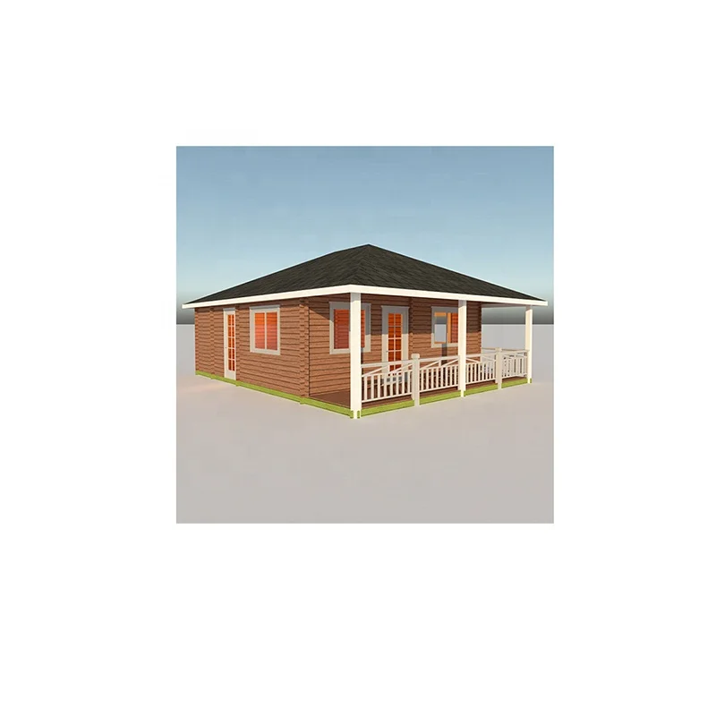 Green Garden Modern Prefab Log Cabin Leisure Wooden House