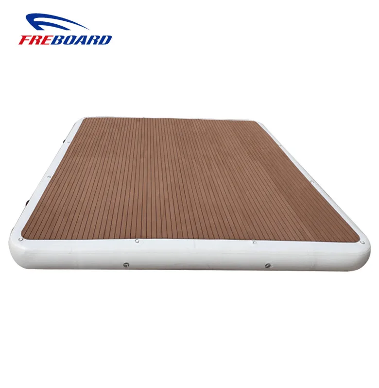 Inflatable swimming pool floating mat platform dock drop stitch float