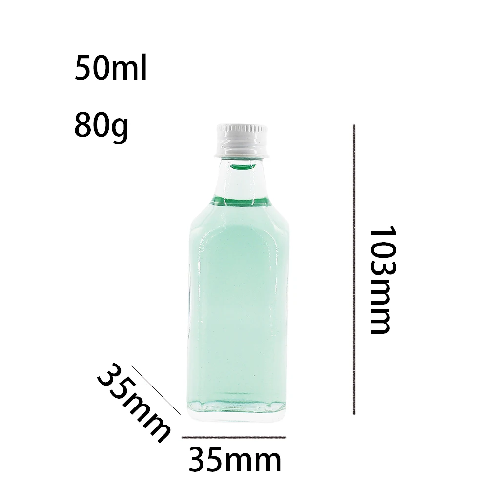 Manufacturer Wholesale 50ml Empty Liquor Unique Shaped Wine Glass Bottle with Cap