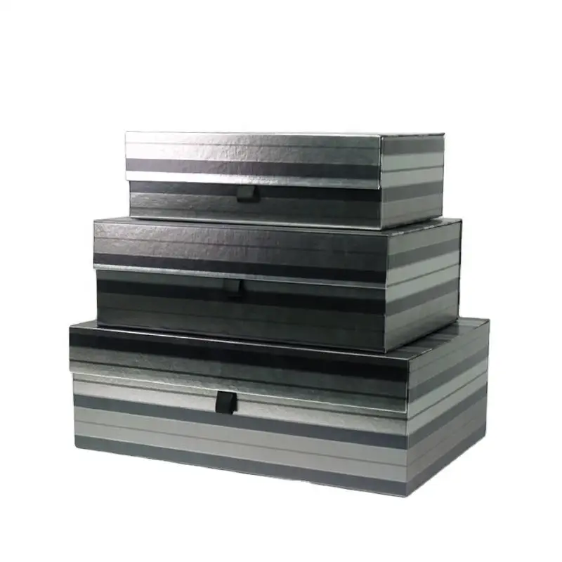 Large High-end Low MOQ Custom Logo Sliver Cardboard Printing Paper Gift Boxes Packaging