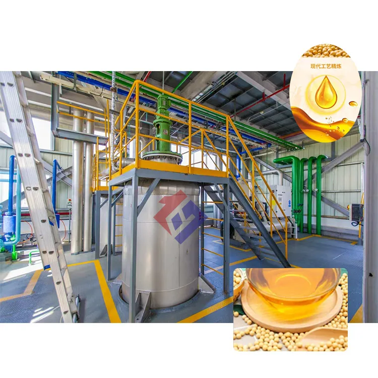 Full refined production cooking oil line soya deodorization refinery oil machine