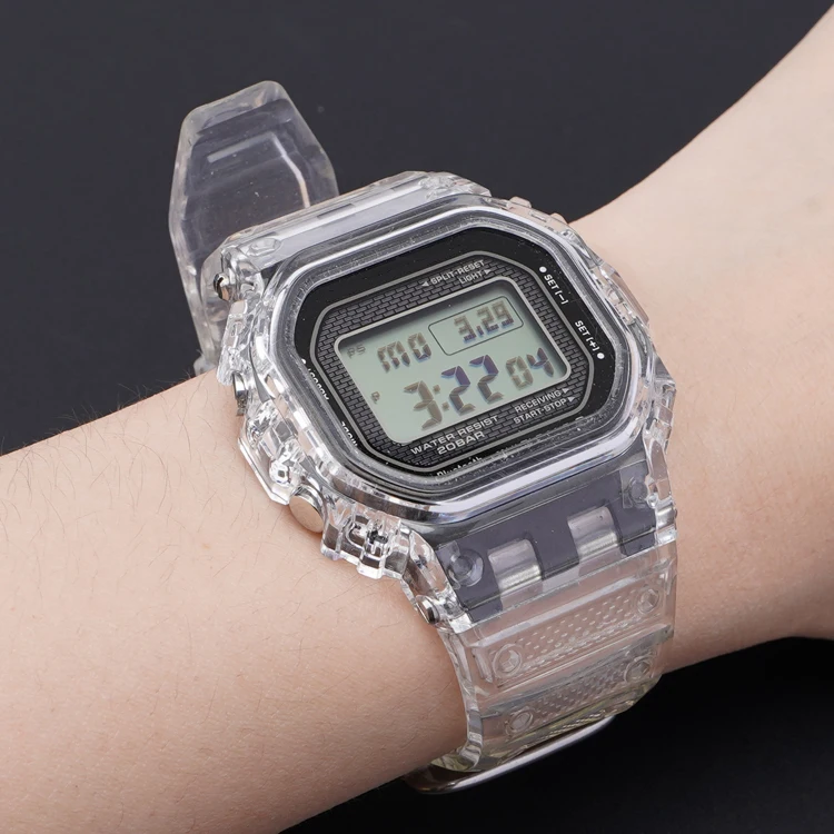 LAIHE High Quality Plastic Case Free Tool TPU Straps Watches Bands for Casio