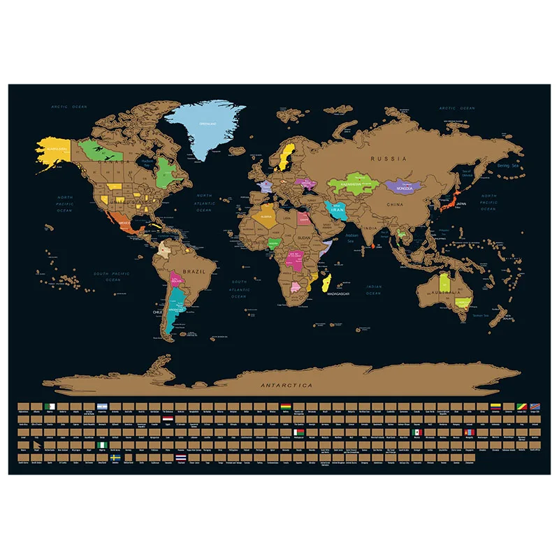 Best Selling Scratch Off World Map Poster 82.5x59.4cm with Unique Accessories Set Gift for Travelers