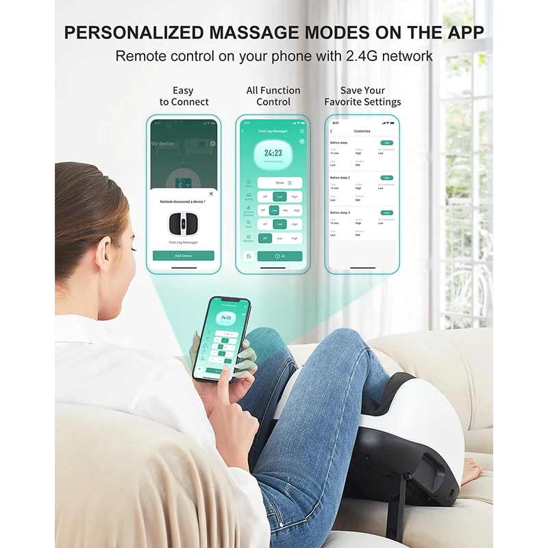 Nekteck Foot Shiatsu Massager for Circulation and Pain Relief, Smart Electric Massage Machine with Heat, Deep Kneading Vibration