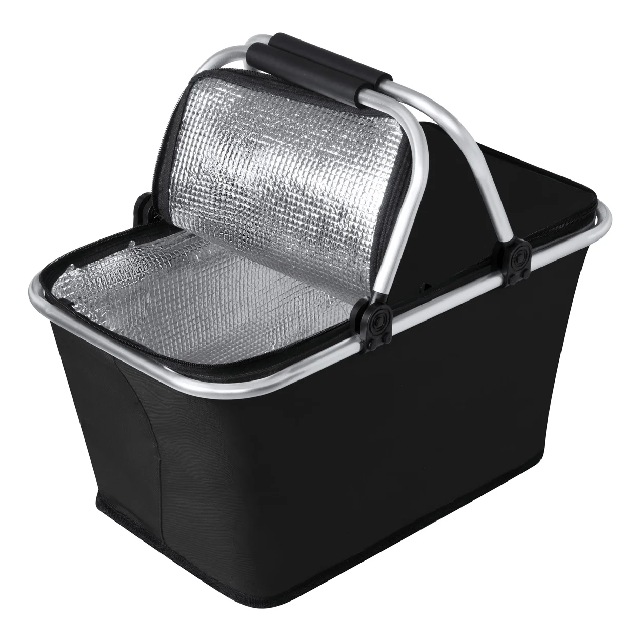 New 600D Polyester Cooler With Foldable Aluminium Frame And EVA Padded Handles Picnic Basket For Camp