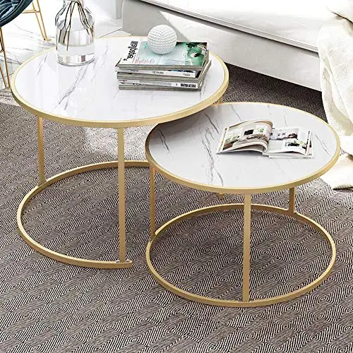 
modern round nesting coffee table set of 2 