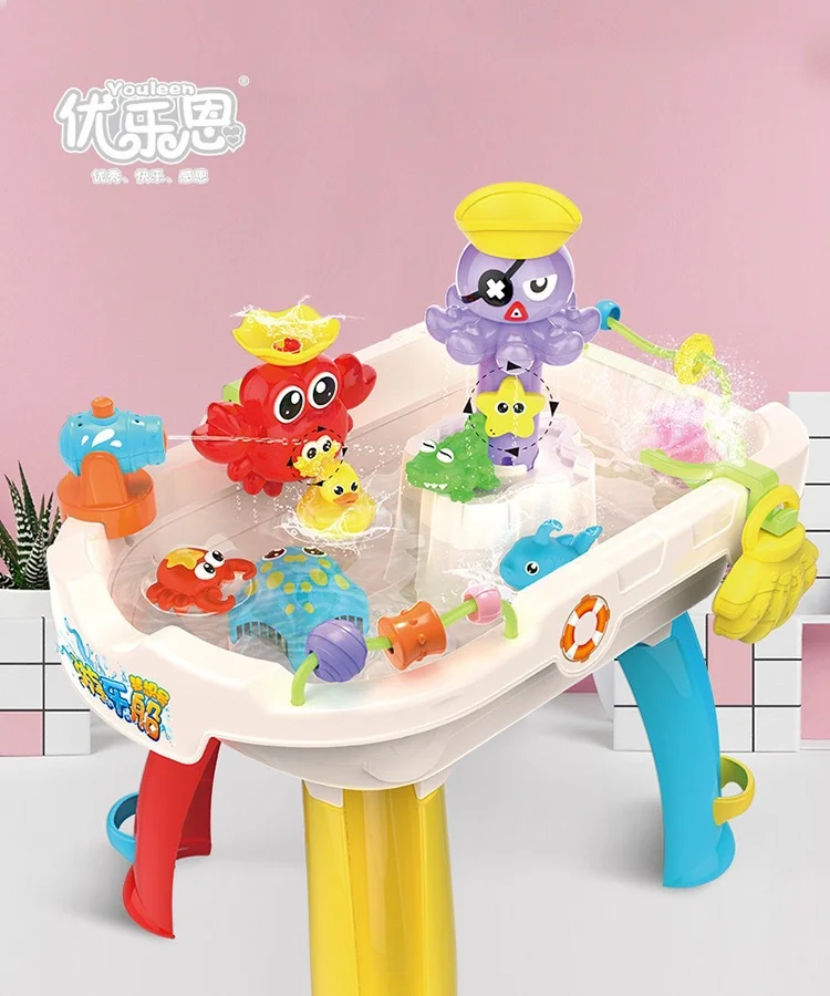 Funny Animal Shower Playing Kids Bathroom Fish Splash Water Table Game Baby Fishing Toys
