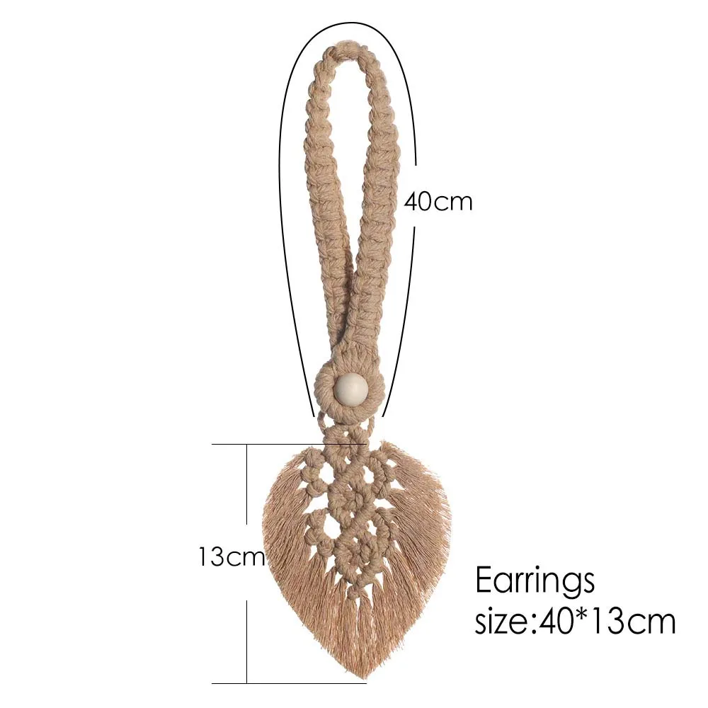 Macrame Curtain Tie backs Handmade Leaf Hand-Woven Boho Tassel  Window Straps Accessories For Living Room Decor